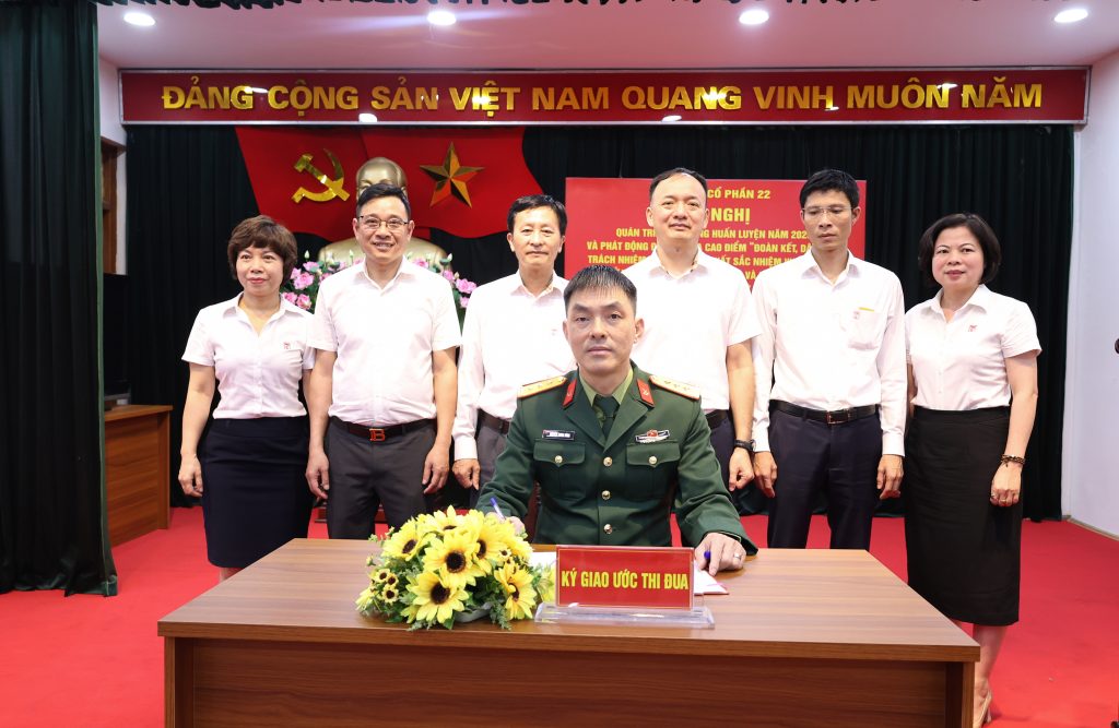 Công ty cổ phần 22 tổ chức Hội Nghị Quán triệt nội dung huấn luyện năm 2026 và phát động đợt thi đua cao điểm “Đoàn kết, dân chủ, trách nhiệm, hoàn thành xuất sắc nhiệm vụ tham gia bầu cử đại biểu quốc hội khóa XVI và đại biểu hội đồng nhân dân các cấp nhiệm kì 2026-2030”